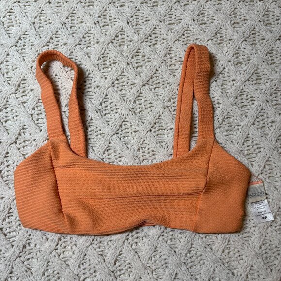 L*Space Jess Bikini Top Textured Orange Swimwear‎ – Women’s S/P NWOT - Picture 2 of 6